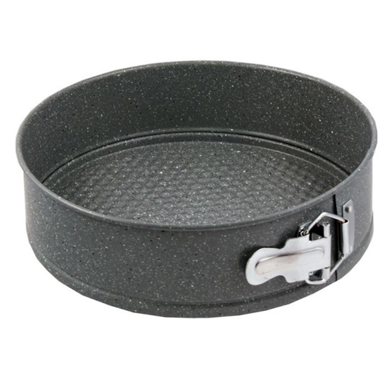 Forma de copt cu fund detasabil Voltz V51223GB18, 18 cm, Otel carbon, Acoperire marmura, Gri