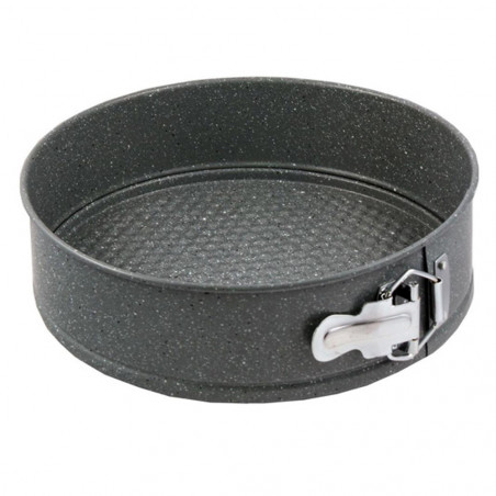 Forma de copt cu fund detasabil Voltz V51223GB18, 18 cm, Otel carbon, Acoperire marmura, Gri