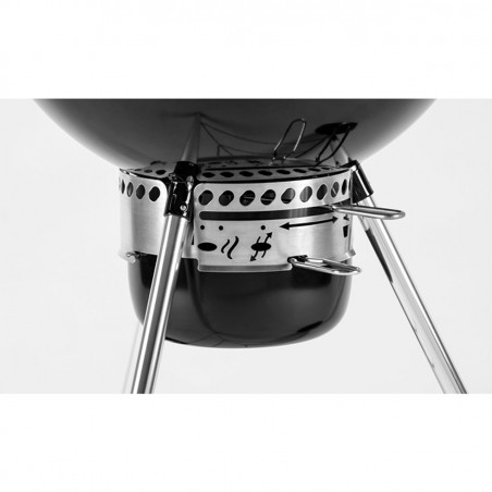 Gratar pe carbuni Weber Master Touch WB 14701004, 57 cm, Otel inoxidabil, Reglare flux de aer, 2 roti gumate, Termometru incorporat, Negru