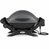 Gratar electric Weber Q1400 WB 52020079, 2200 W, 43x32 cm, Carcasa aluminiu turnat, Tava grasimi, Gri