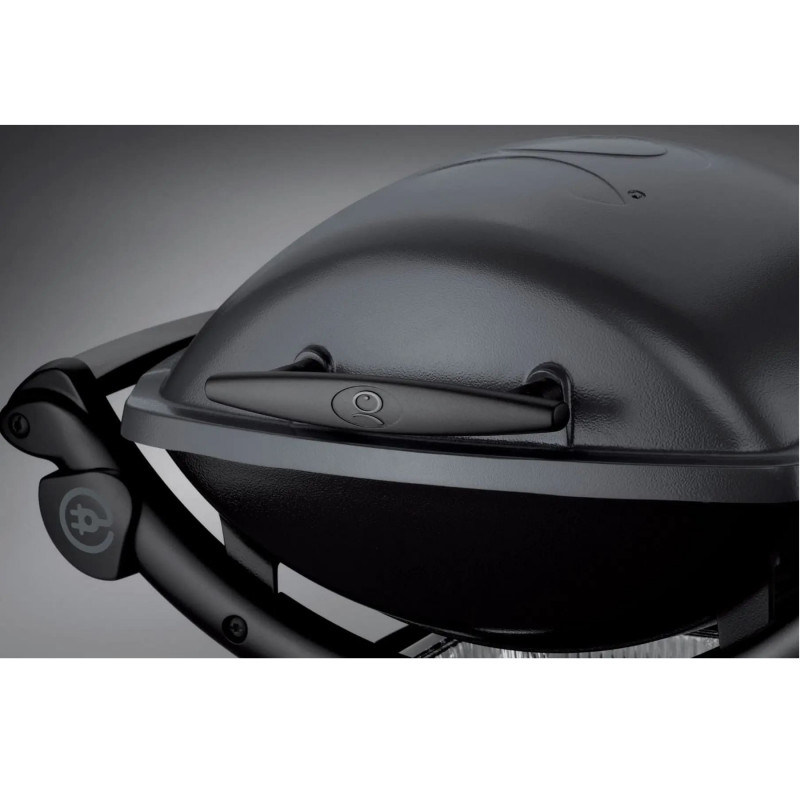Gratar electric Weber Q1400 WB 52020079, 2200 W, 43x32 cm, Carcasa aluminiu turnat, Tava grasimi, Gri