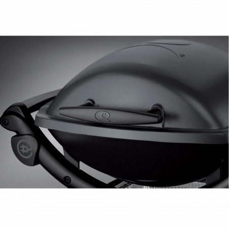 Gratar electric Weber Q1400 WB 52020079, 2200 W, 43x32 cm, Carcasa aluminiu turnat, Tava grasimi, Gri