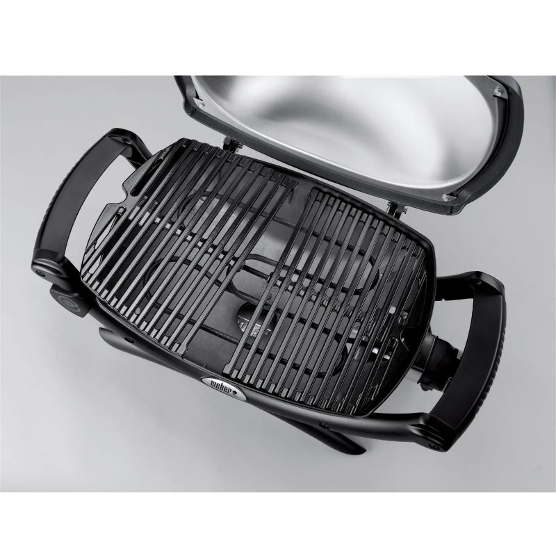 Gratar electric Weber Q1400 WB 52020079, 2200 W, 43x32 cm, Carcasa aluminiu turnat, Tava grasimi, Gri