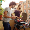 Gratar electric Weber Q2400 WB 55020879, 2200 W, 55x39 cm, Aluminiu turnat, Tava grasimi, Negru