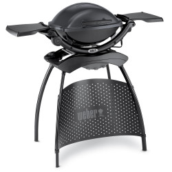 Gratar electric Weber Q2400 WB 55020879, 2200 W, 55x39 cm, Aluminiu turnat, Tava grasimi, Negru