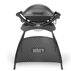 Gratar electric Weber Q2400 WB 55020879, 2200 W, 55x39 cm, Aluminiu turnat, Tava grasimi, Negru