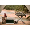Gratar pe gaz Weber Traveler WB 9010075, 3.5 kW, 63.5x34.3 cm, Grill emailat, Arzator otel inoxidabil, 2 roti, Negru/Argintiu