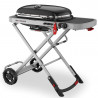 Gratar pe gaz Weber Traveler WB 9010075, 3.5 kW, 63.5x34.3 cm, Grill emailat, Arzator otel inoxidabil, 2 roti, Negru/Argintiu