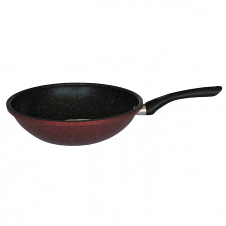 Tigaie wok Rosberg R51320G26, 26 cm, Acoperire marmura, Inductie, Bordeaux melange