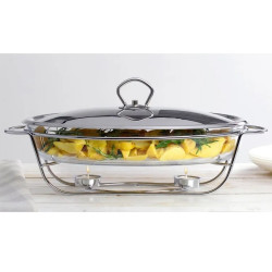 Vas servire la cald Bohmann BH 2008-30CG, 3 L, Sticla termorezistenta, Capac, Suport, Inox