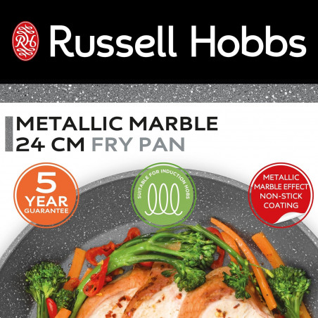 Tigaie Russell Hobbs Opulence RH02799EU7, 24 cm, Acoperire Metallic Marble, Inducție, Fara PFOA, Gri