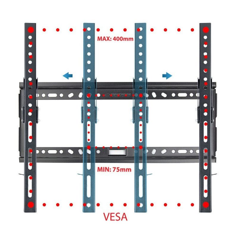 Suport TV de perete Esperanza ERW014, 26-70 inch,Max 30kg, Vesa 400x400, Negru