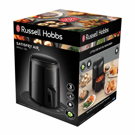 Friteuza cu aer cald AirFryer Russell Hobbs SatisFry 26500-56, 1100 W, 1.8 L, Timer, Touch Screen, Reglare temperatura, Negru