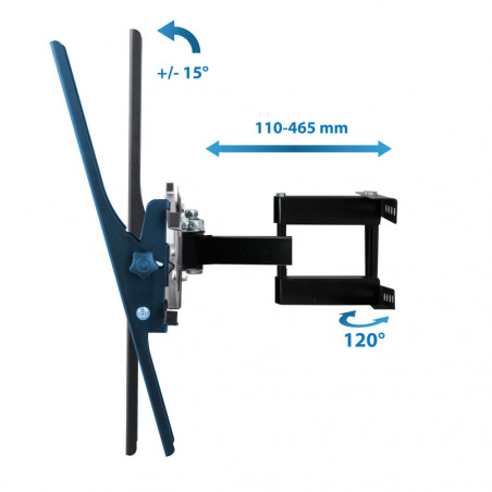 Suport TV de perete Esperanza ERW004, 26-70 inch, Max 55 kg, Vesa 400x400, Negru