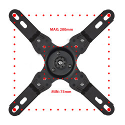 Suport TV de perete Esperanza ERW003, 12-50 inch, Max 20 kg, Vesa 200x200, Negru