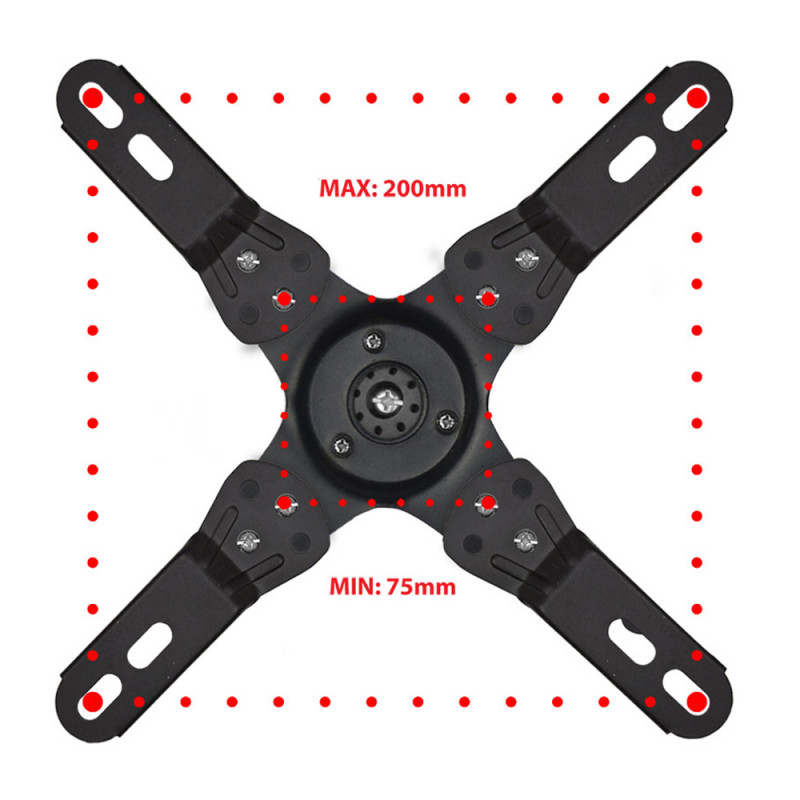Suport TV de perete Esperanza ERW003, 12-50 inch, Max 20 kg, Vesa 200x200, Negru