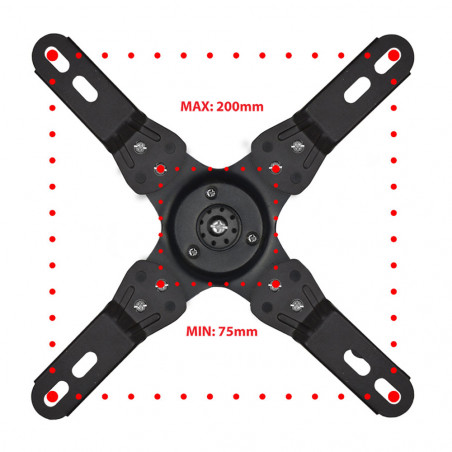 Suport TV de perete Esperanza ERW003, 12-50 inch, Max 20 kg, Vesa 200x200, Negru