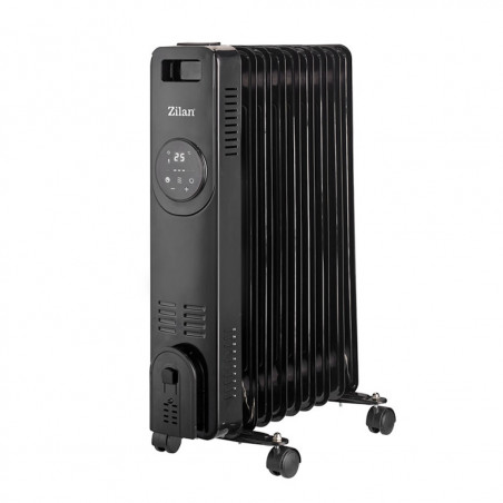 Calorifer electric cu ulei Zilan ZLN8416, 2000 W, 9 elementi, 3 trepte, Telecomanda, Termostat, Negru