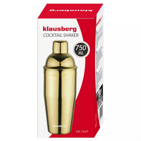 Shaker cocktail Klausberg KB 7649, 750 ml, Auriu