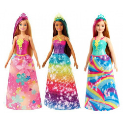 Papusa Barbie Dreamtopia, 29 cm, corset stralucitor si fusta colorata, Multicolor