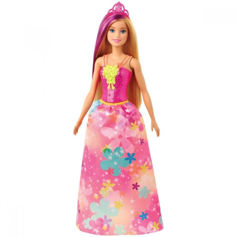 Papusa Barbie Dreamtopia, 29 cm, corset stralucitor si fusta colorata, Multicolor