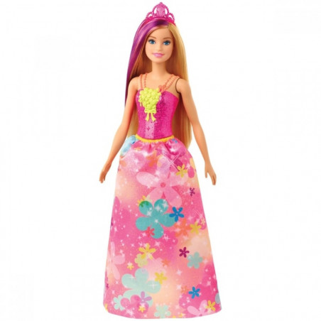 Papusa Barbie Dreamtopia, 29 cm, corset stralucitor si fusta colorata, Multicolor