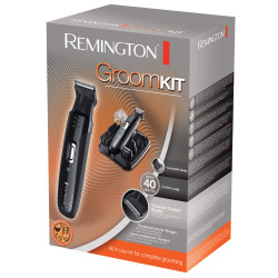 Kit trimmer barba si corp Remington Groom Kit PG6130, 2-20 mm, 4 atasamente, Auto-ascutire, Negru