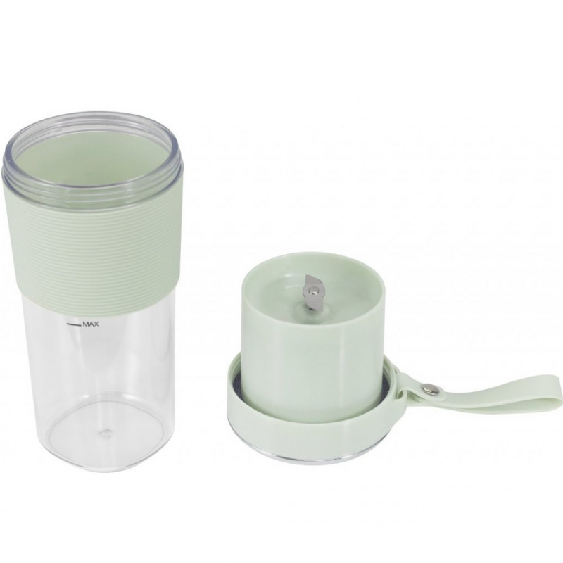 Blender portabil cu USB Royalty Line UBP-40, 40W, 300ml, 2 lame, Transparent/Verde