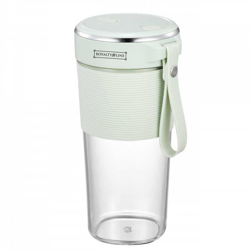 Blender portabil cu USB Royalty Line UBP-40, 40W, 300ml, 2 lame, Transparent/Verde