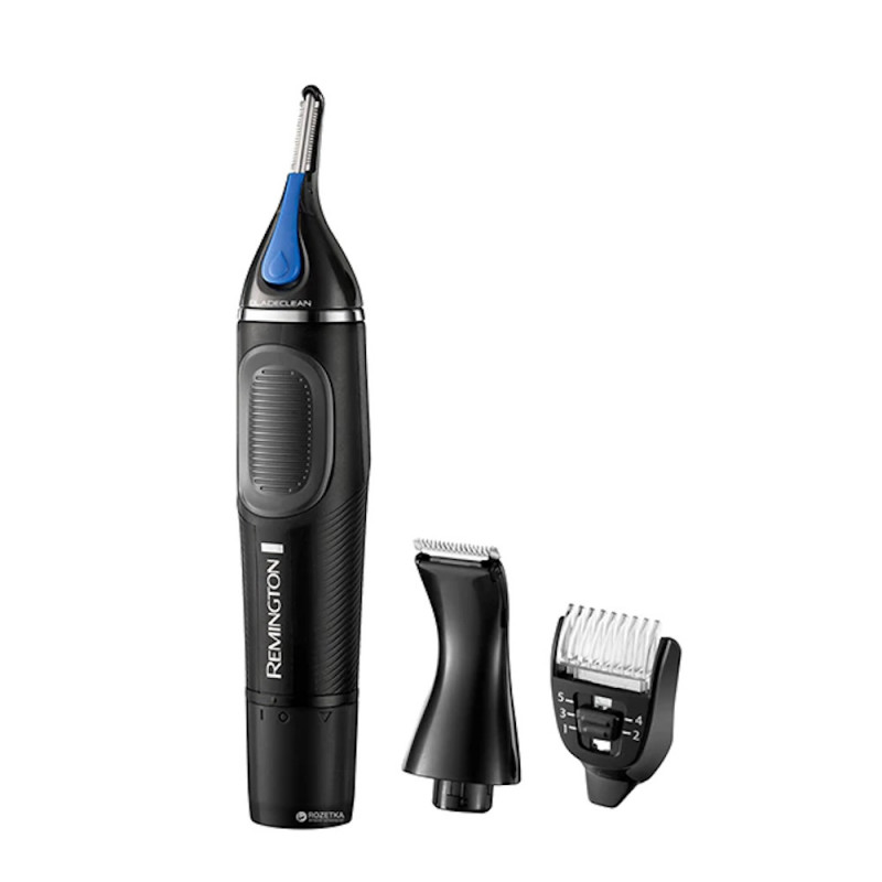 Trimmer fata si nas Remington NE3870 NANOSeries Lithium, 2 atasamente, Varf rotunjit, Impermeabil, Negru/Albastru