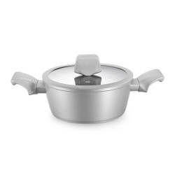 Set oale si tigai Royalty Line T010-Silver, Aluminiu, 10 piese, Acoperire marmura, Argintiu