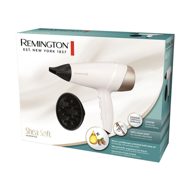 Uscator pentru par Remington D4740 Shea Soft, 2200 W, DC motor, 3 trepte temperatura, 2 viteze, Roz