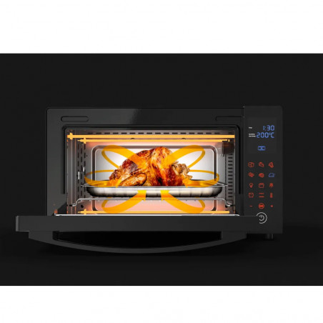 Cuptor electric AENO AEO0001, 1600W, 30 L, 8 programe, Convectie, Тоuch screen, LED display, Iluminare, Negru