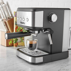 Espressor de cafea Оliver Voltz OV51171F, 1.2 L, 20 bar, 1100W, Disc crema, Negru/Inox