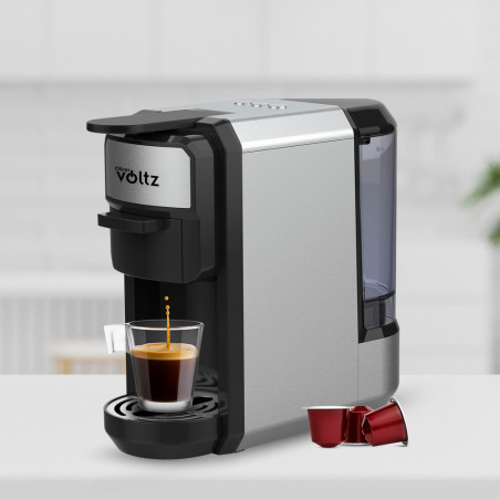 Espressor cafea macinata si capsule 8 in 1 Oliver Voltz OV51171E5, 1450W, 19 bar, Inox