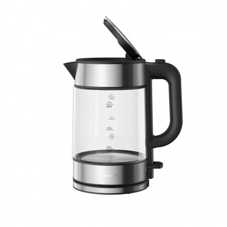 Cana electrica Xiaomi Electric Glass Kettle, 2200 W, 1.7L, Sticla, Oprire automata, LED, Negru