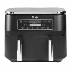 Friteuza cu aer cald Ninja AF300EU, 2470W, 7.6 L, 6 programe, 2 zone de gatit independent, Negru