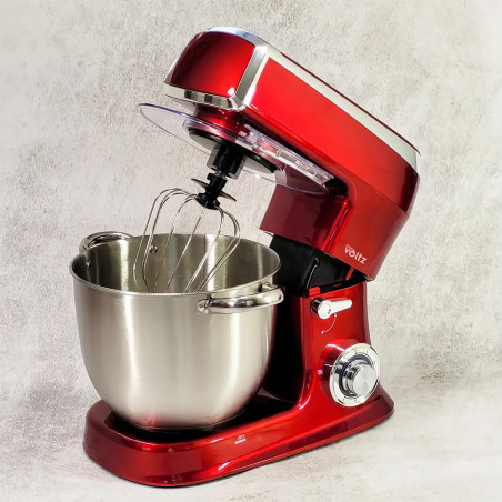 Mixer planetar Oliver Voltz V51115A, 2100W, 7.5 litri, 6 viteze, Pulse, 3 agitatoare, Rosu