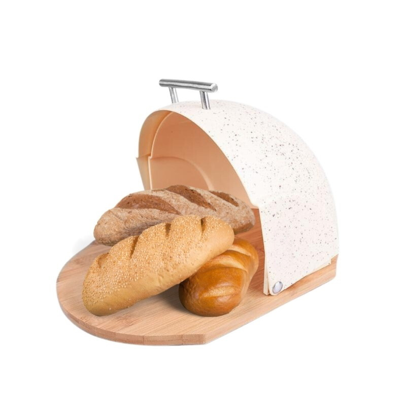 Cutie pentru paine cu placa de taiere Bohmann BH 7258W, 37x26x22 cm, Alb