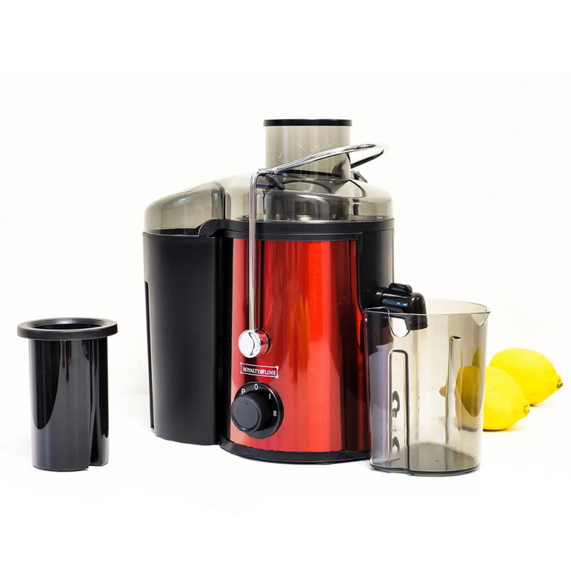 Storcator de fructe si legume  Royalty Line PJ-19001, 700 W, 2 viteze, 450 ml, Anti-picurare, Rosu