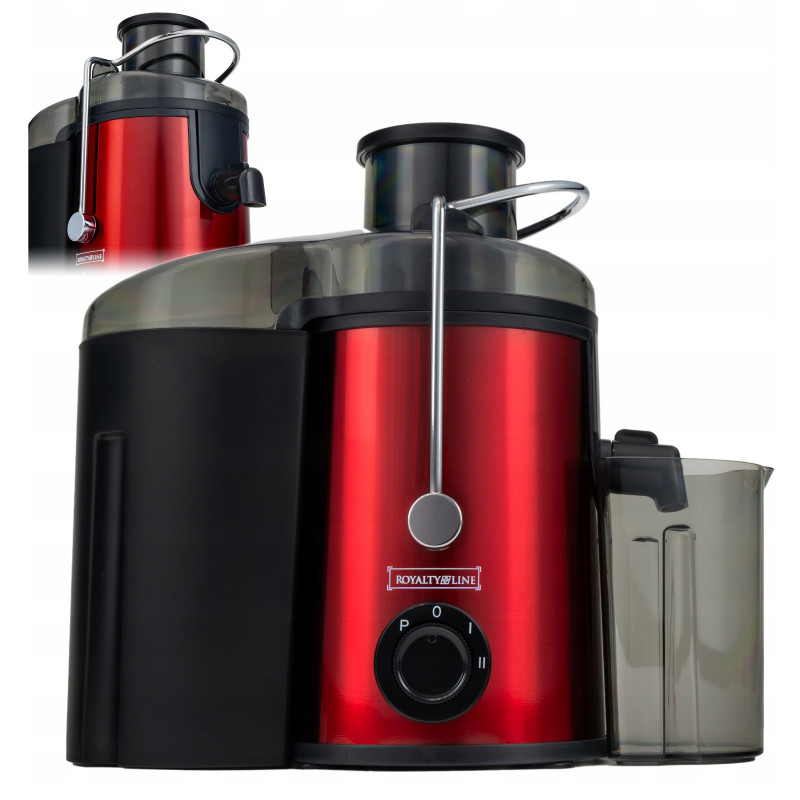 Storcator de fructe si legume  Royalty Line PJ-19001, 700 W, 2 viteze, 450 ml, Anti-picurare, Rosu