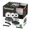 Set tigai si cratite Techwood TSA-0100P, 10 piese, Maner detasabil, Fara PFOA, Acoperire marmura, Inductie, Gri