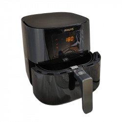 Friteuza cu aer cald Philips HD9280/70, 6.2L, 2000W, LED, 7 programe, Cu 90% mai putina grasime, Rapid Air, Negru