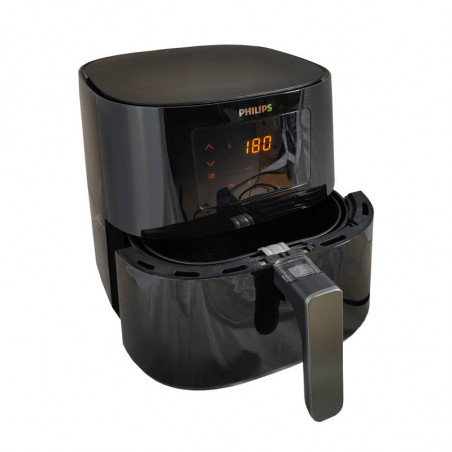 Friteuza cu aer cald Philips HD9280/70, 6.2L, 2000W, LED, 7 programe, Cu 90% mai putina grasime, Rapid Air, Negru
