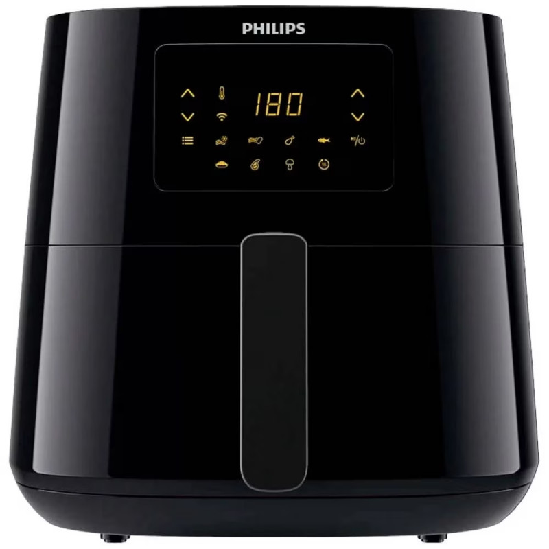 Friteuza cu aer cald Philips HD9280/70, 6.2L, 2000W, LED, 7 programe, Cu 90% mai putina grasime, Rapid Air, Negru