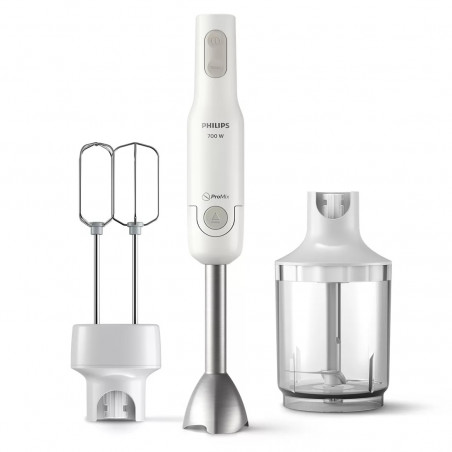 Set blender, tocator si mixer Philips Daily Collection ProMix HR2546/00, 700W, 500ml, 2 viteze, Turbo, Alb