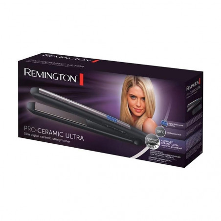 Placa pentru indreptat parul Remington S5505, Placi 110 mm, Oprire automata, 230°C, Varf rece, Negru