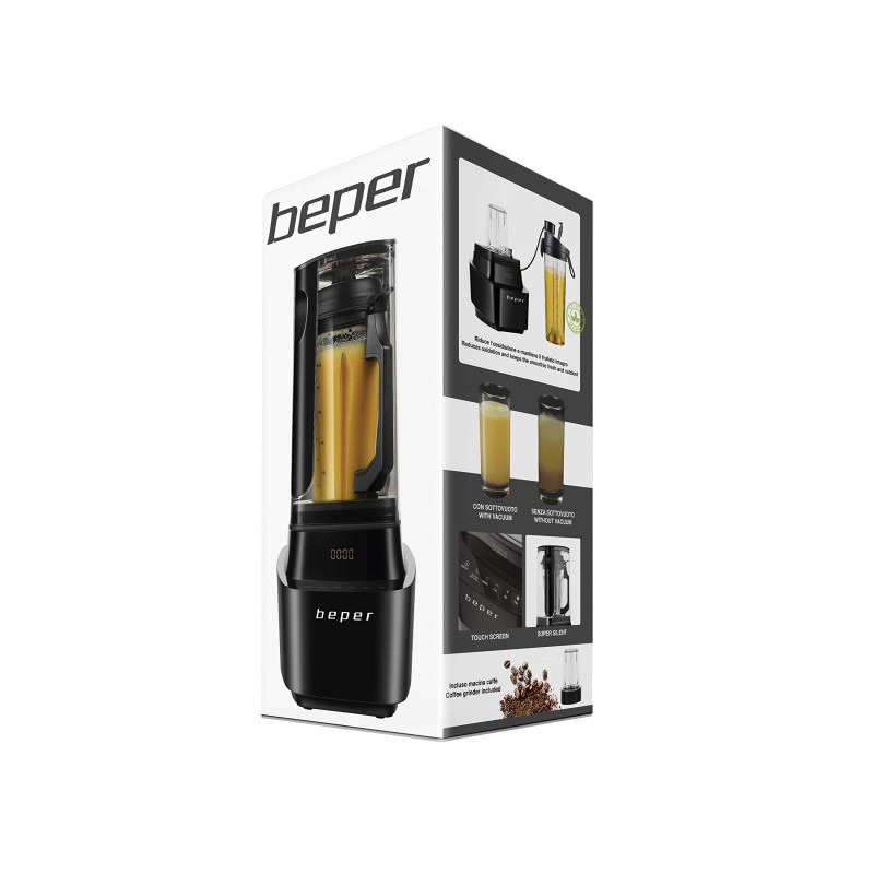 Blender Beper BP.620, 1000W, 1L, BPA Free, Capac izolator fonic, Soft Touch, 2 viteze+Pulse, Negru