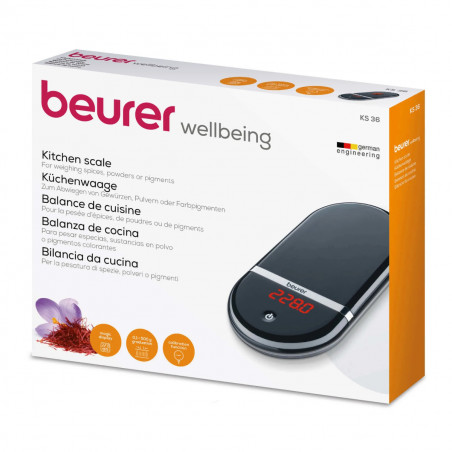 Cantar de bucatarie Beurer KS 36, 2 kg., functie TARA, display LCD, Negru