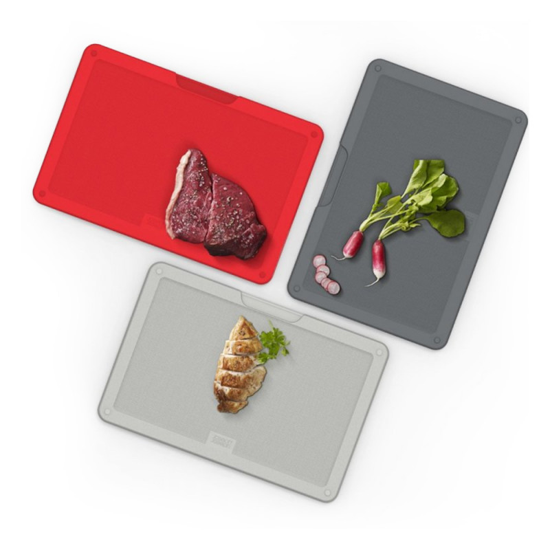 Set 3 tocatorare cu stand Joseph Joseph, Acoperire speciala, Fara BPA, 20х30 cm, Multicolor